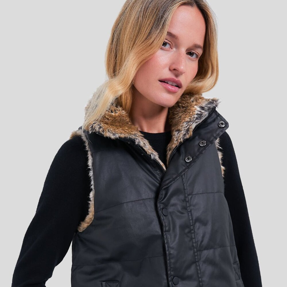 Emelia Wax Fur Reversible Vest by Tuckernuck